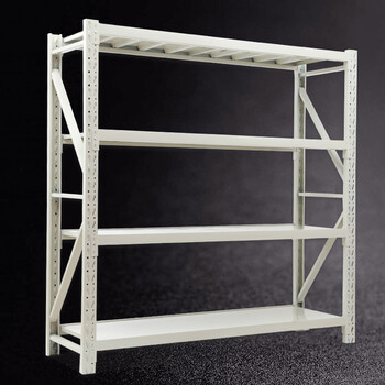 易存 货架仓储家用仓库货架层架置物架收纳架子储物架展示架 白色四层