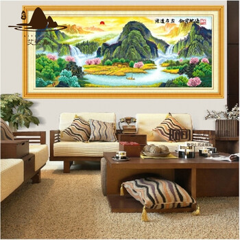 艾莹嘉 绣好的手工十字绣成品黄金聚宝盆遍地黄金左右逢源客厅大画