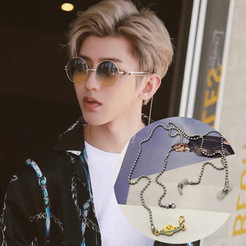 lifepost墨镜链条眼镜男圆形复古渐变太子镜太阳镜韩版潮带链子qxl