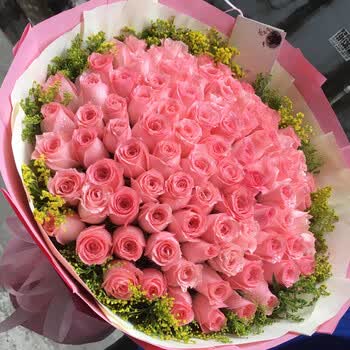 白香槟玫瑰花束礼盒无锡市惠山锡山滨湖鲜花同城速递 99朵粉玫瑰花束a