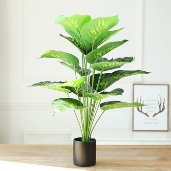 仿真绿植室内装饰假花盆景龟背竹仿真大盆植物客厅摆件 黑a-绿萝