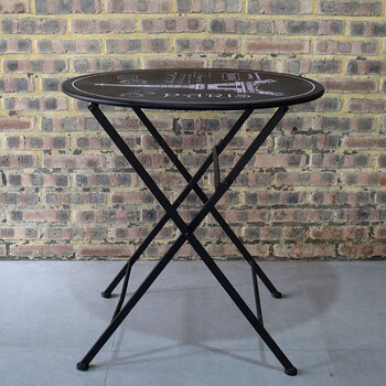 新品铁艺桌子椅子组合户外简约现代休闲可折叠三件套花园家用 桌子