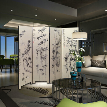 新品客厅屏风隔断公司沙发遮挡间隔可移动背景手绘实折叠风景画 8扇