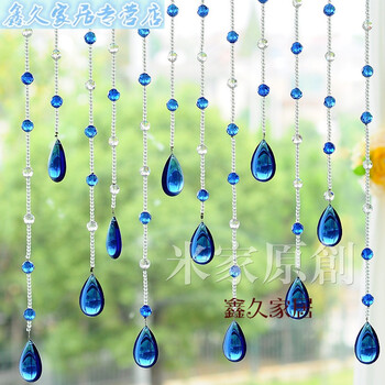 水晶珠帘隔断成品帘 水晶帘风水门帘线帘 客厅挂帘装饰玄关帘子 30条