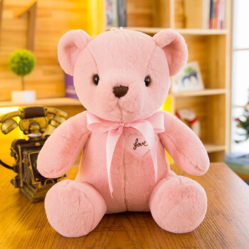 毛绒玩具熊 大号女生抱抱熊可爱抱枕公仔女生生日礼物 粉红色 60厘米