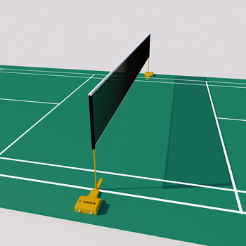 动联无界全铸铁加重羽毛球网柱移动式网架手摇升降式气排球羽毛球两用