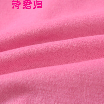 待君归毛呢大衣女秋冬装新款2015女装休闲粉色无扣直筒中长款外套 粉红色 M
