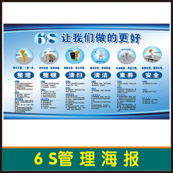 企業文化宣傳畫工廠車間6s標語掛圖 6s現場品質管理看板海報展板 160x