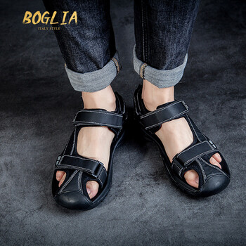 轻奢品牌boglia沙滩鞋男士夏季新款包头防滑厚底韩版潮流越南凉鞋男