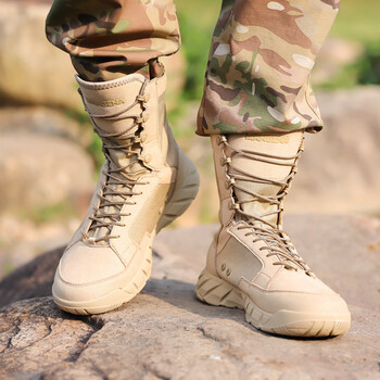 夏季军靴男特种兵战术靴超轻作战靴轻薄透气高帮沙漠靴户外登山靴