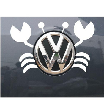 正炫 大众螃蟹车贴搞笑车贴 汽车贴纸车标个性速腾迈腾波罗宝来贴 黑