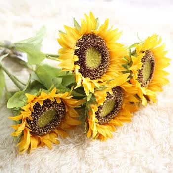 向日葵仿真花葵花家居装饰婚庆手捧花假花 黄色