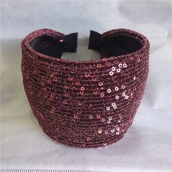 韩版头饰新款褶皱亮片简约时尚带齿防滑超宽发箍宽边头箍发卡韩国 黑