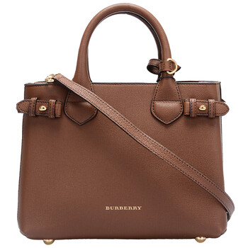 burberry 巴宝莉 女款the banner系格纹棕褐色牛皮小号 house班纳手袋