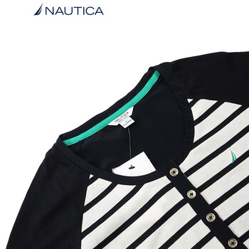 诺帝卡 NAUTICA 女士 新款 长袖T恤 51KC09 深蓝色 4NV XL