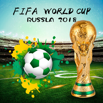 2018新款足球奖杯摆件装饰大力神杯比赛奖杯模型1:1 足球球迷纪念品 2