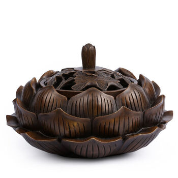 用品香薰炉香炉陶瓷香薰炉寿辰用品生日礼物优礼 大号莲花香炉-紫色款