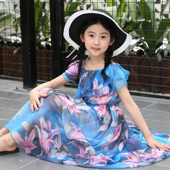 夏季新款中大童女宝宝连衣裙儿童女生小公主裙6岁7岁8岁9岁10岁女孩