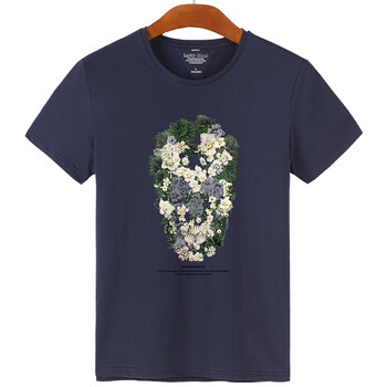 臻道短袖t恤男大满花夏季青少年纯棉半袖衣服男宽松韩版圆领男士体