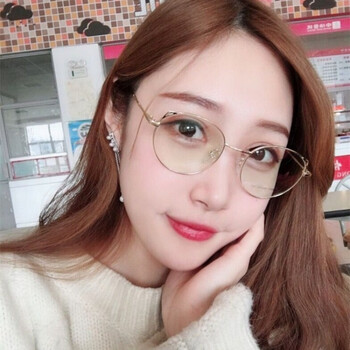 舒适装饰眼镜架可爱甜美猫耳朵素颜镜文艺大框金属装饰眼镜潮人全框镜