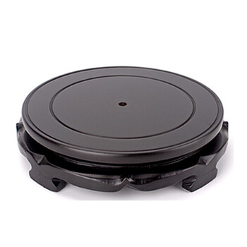 花瓶盆景摆件根雕石头实木质木架子旋转支架托架 亚光底座直径30厘米