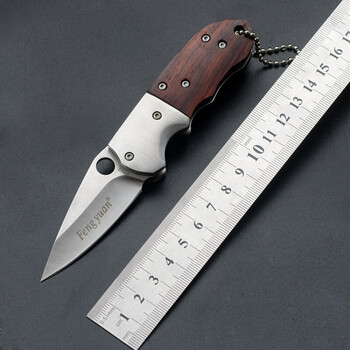 新款锋利木柄小刀户外高硬度折叠刀户外工具随身便携小折刀 折叠刀