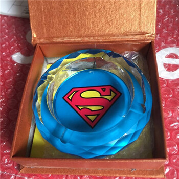 局部男士水晶烟灰缸克罗心烟灰缸陶客厅办公室烟灰缸 水晶蓝色超人