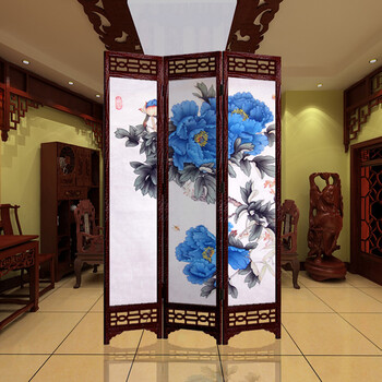 
                                        私人定制 三扇折叠屏风 雕花屏风 中式镂空屏风 办公室隔断 摄影隔断 玄关隔断 3-7                