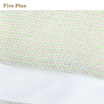 Five Plus新女春装气质拼接宽松圆领长袖衬衫衬衣2135014620 米白010 M(165/88A)