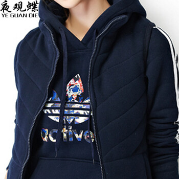 夜观蝶2015秋冬新款加绒加厚卫衣运动服套装 女 2812 宝蓝 L