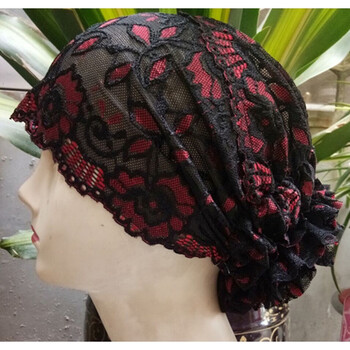 穆斯林伊斯兰回民用品网纱包头带大花小帽女士礼拜帽