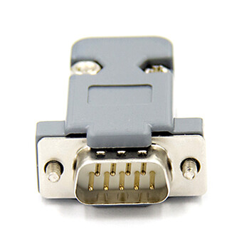 致浦db92排9针串口头db9接头rs232插头串口焊线头db9公头母头带壳白胶