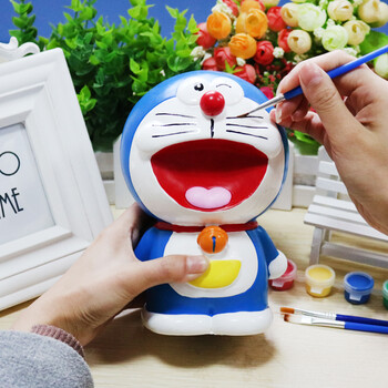 摔不坏石膏娃娃搪胶白胚涂色彩绘存钱罐模具公仔儿童diy玩具模具装饰