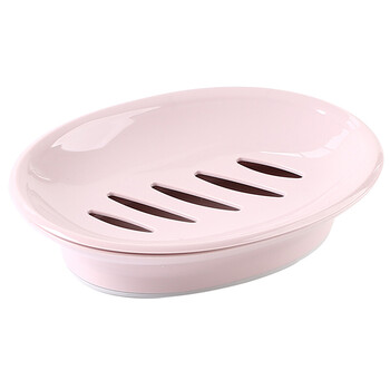 生活日用 浴室用品 卓品佳 欧式椭圆形肥皂盒洗手间塑料简约双格沥水