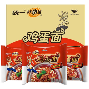 统一好劲道麻辣鸡蛋方便面 干脆面干吃面28袋/整箱包邮