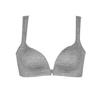 前扣无痕运动风少女内衣 聚拢薄款小胸无钢圈文胸 背心式舒适胸罩 灰