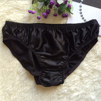 3条新款桑蚕丝男士内裤 真丝三角内裤 轻薄透气0 黑色 xxl码适合2尺7