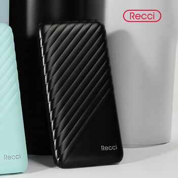 recci锐思布拉诺移动电源10000毫安聚合物橡胶漆超薄手机充电宝摇一摇