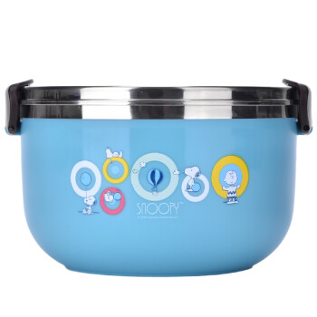 史努比（SNOOPY） 双层不锈钢学生分格宝宝儿童2层多层保温桶饭盒便当盒 蓝色1000ml SP-N320-1