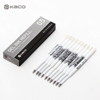 KACO笔芯 欧规中性笔芯0.5mm 欧规g2笔芯按动笔芯替芯10支装 小米签字笔笔芯 黑色