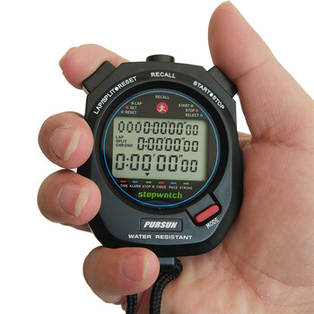 追日秒表计时器田径电子秒表闹钟定时器节拍器划频率计测 三排显示 100道 PS-1005 黑色