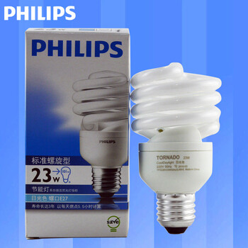 
                                        飞利浦PHILIPS  节能灯泡 螺旋型 三基色 E27大螺口 23w 白炽灯色(黄光)                