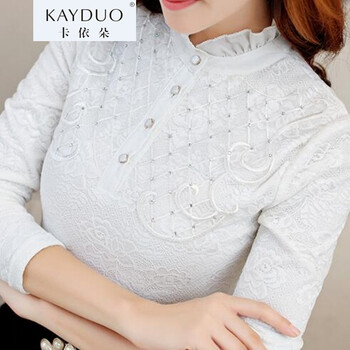卡依朵KAYDUO2016冬新款加绒加厚学院风长袖条纹衬衫女显瘦学生韩版保暖衬衣9220 绿色 L