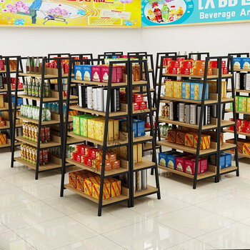 超市货架展示架文具店便利店货架中岛柜药店母婴店商店单双面货架