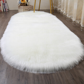 白色长毛绒地毯卧室地毯羊毛地毯商铺橱窗装饰毯背景毯圆形地毯 白色