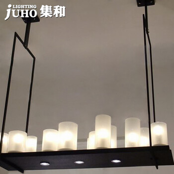 集和 餐厅吊灯酒吧咖啡厅北欧美式乡村蜡烛台吊灯 白色 直径70cm圆形