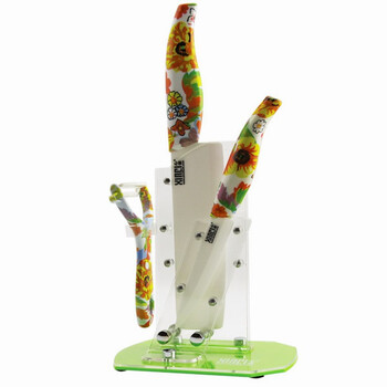 XINCI心瓷正品陶瓷刀 4件套陶瓷刀厨具环保套装 菜刀水果刀刨刀 刀具套装 日本厨刀