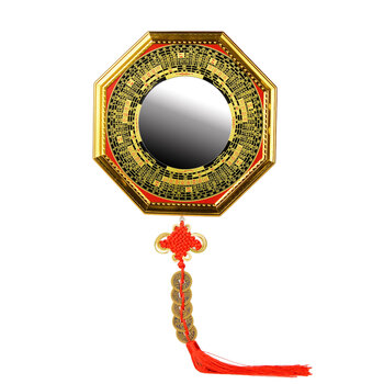 合金八卦镜镇宅化煞招财开运凸镜凹镜挡煞风水摆件阴阳镜 挂件款ll