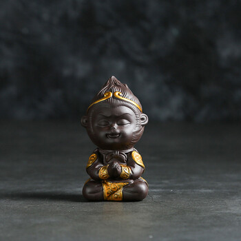 齐天大圣悟空猴子茶玩创意摆件精品可养功夫茶道车载陶瓷 静思大圣