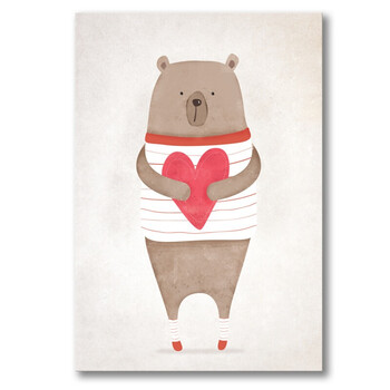 简约北欧客厅装饰画小清新酒店会所家装挂画小熊有框无框画 无外框g